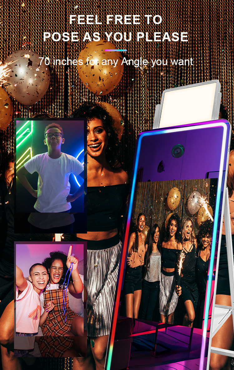 70'' Photo Master Mirror: Supreme Selfie Magic for Unforgettable Weddings, Elegant Dinners & Joyous Birthdays 70'' Photo Master Mirror: Supreme Selfie Magic for Unforgettable Weddings, Elegant Dinners & Joyous Birthdays B05
