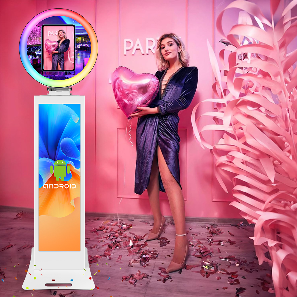 2024 newest lcd ring light social media photo portable photo booth shell party business photo booth