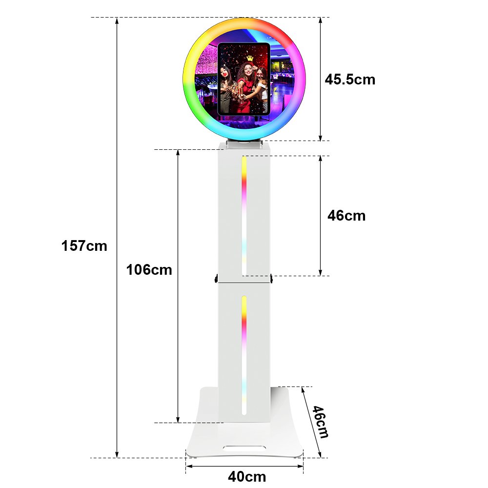 rgb dimmable led ring light photobooth social booth roamer magic mirror selfie booth for ipad photo 44