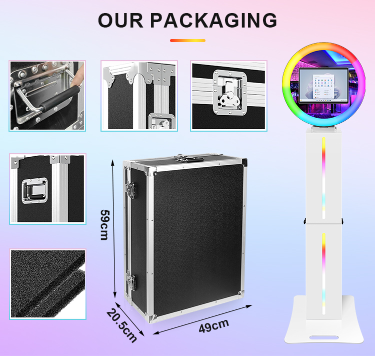 2024 new iPad selfie photo booth with adjustable lighting, convenient ring selfie light, suitable for weddings, birthday parties, dinners and other events iPad photobooth 401