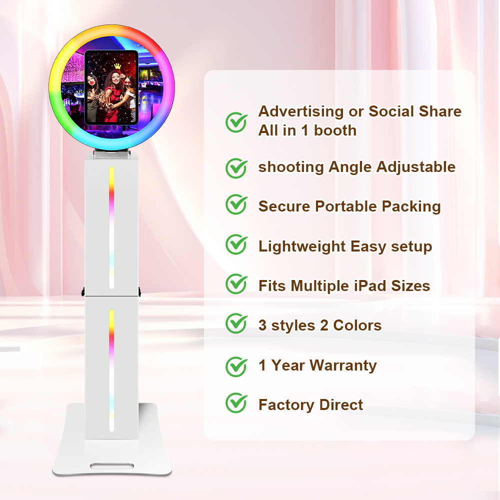 rgb dimmable led ring light photobooth social booth roamer magic mirror selfie booth for ipad photo 66