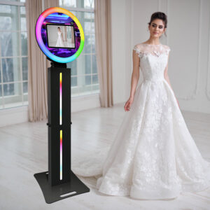 New black portable ring light selfie booth with flight case, suitable for 9.7-10.5-11-12.9 inch iPad photo booth 01