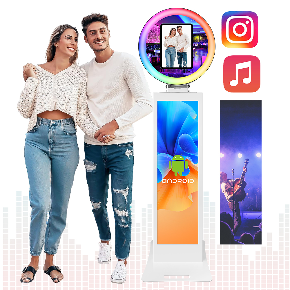 2024 newest lcd ring light social media photo portable photo booth shell party business photo booth 12