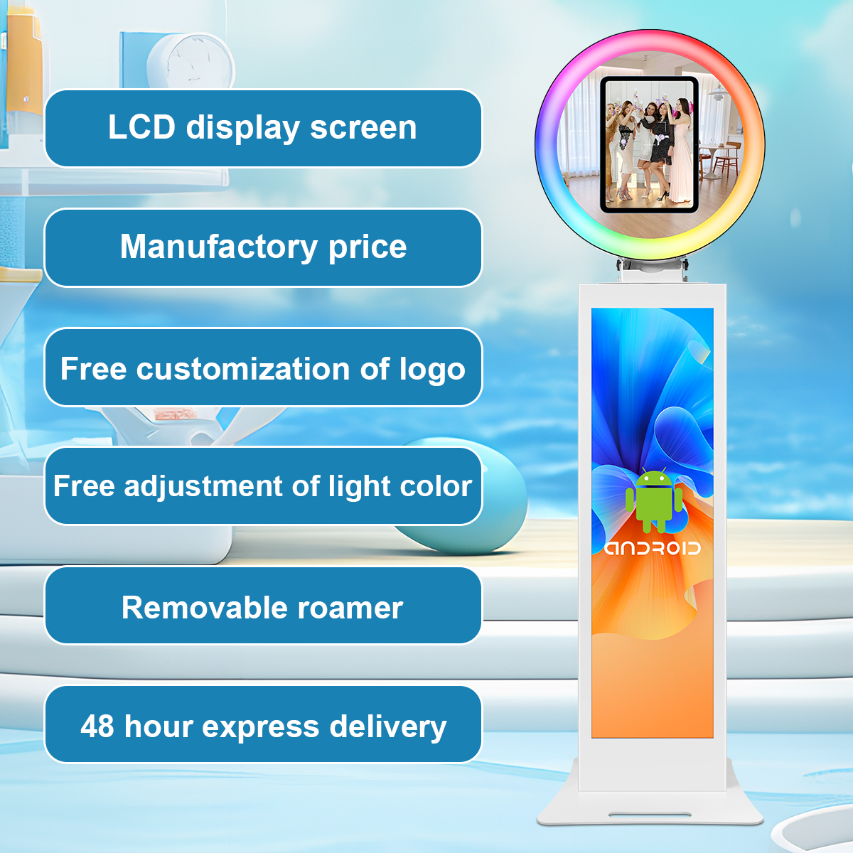 2024 newest lcd ring light social media photo portable photo booth shell party business photo booth 00