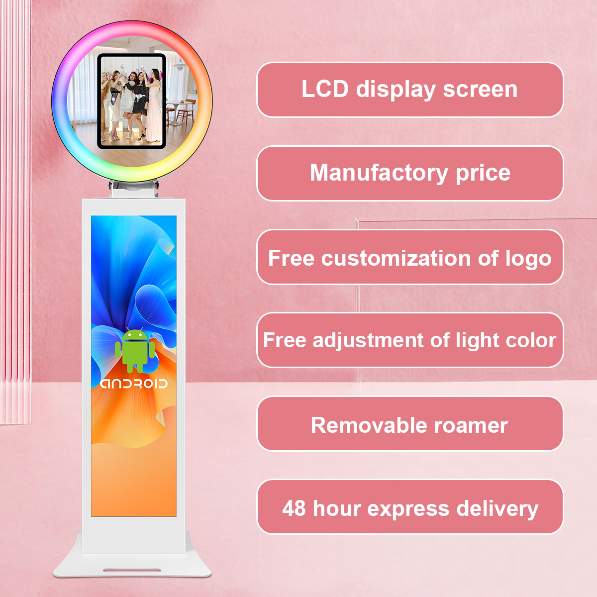 2024 newest lcd ring light social media photo portable photo booth shell party business photo booth 02