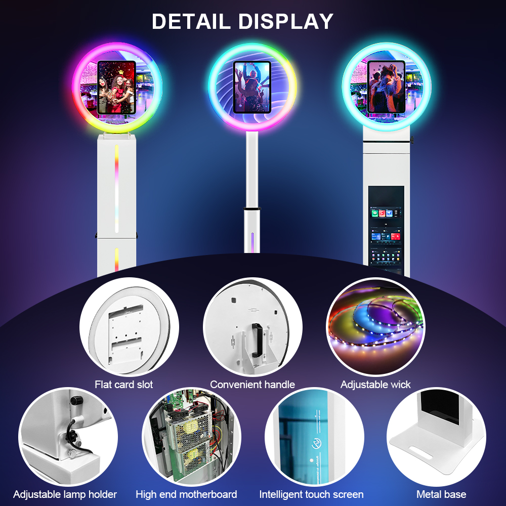 telescopic ipad photo booth party wedding portable props selfie magic miroir photobooth kiosk machine mirror photo booth video booth for events 6