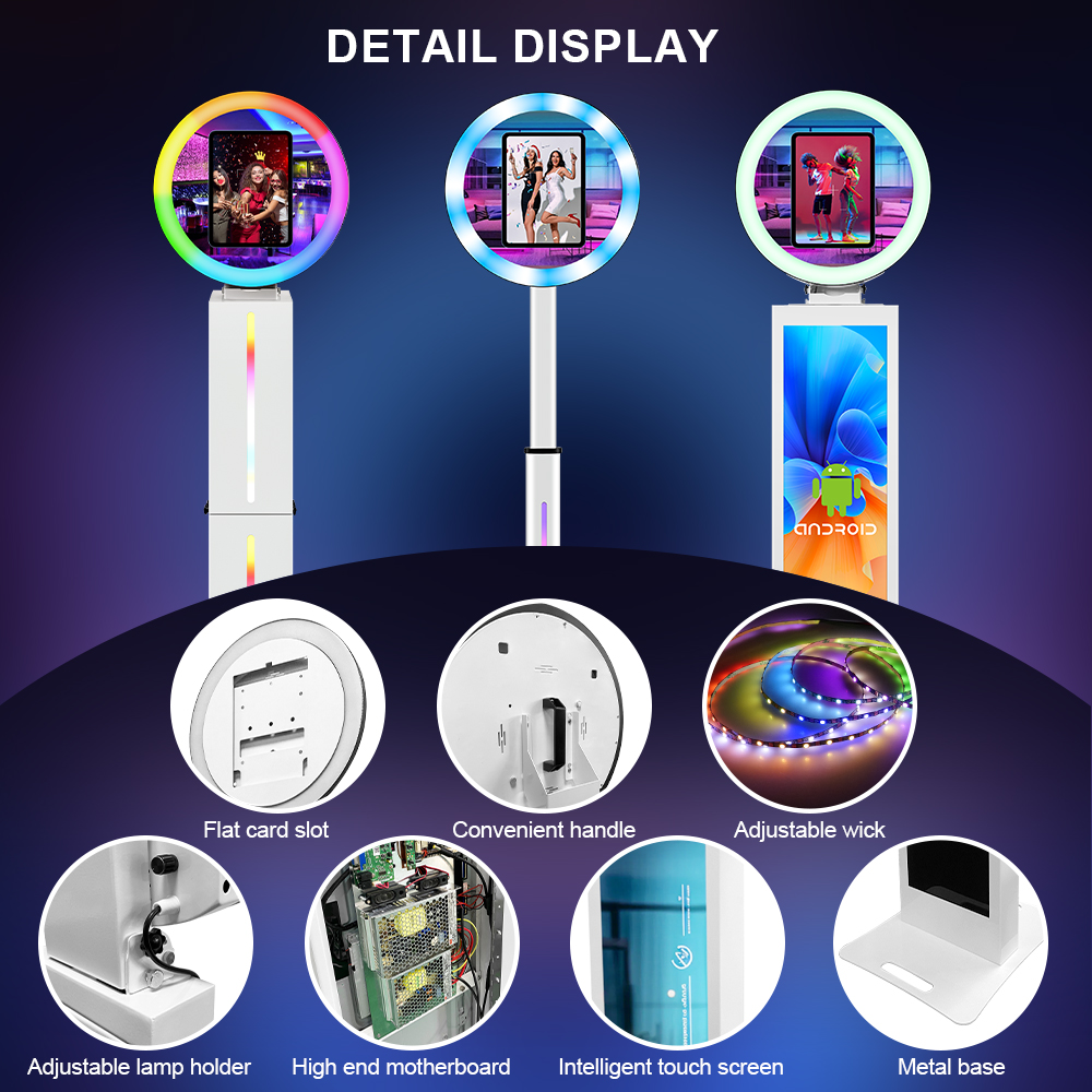 2024 newest lcd ring light social media photo portable photo booth shell party business photo booth 6