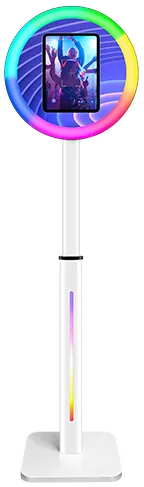 adjustable height ring led ipad photo booth