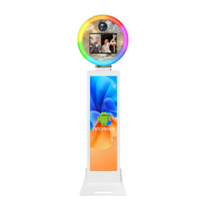12.3inch portable lcd ring light photo boothshell compatible with ipad selfie standkiosk machine with flight case roaming dslr feature v88