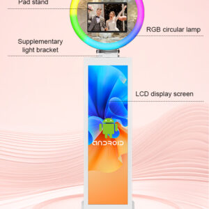 Factory Wholesale Portable 12.9 Inch LCD Ring Light Rover Photo Booth DSLR Camera Photo Booth Shell Selfie Stand Machine Booth with LCD Screen Flight Case v100